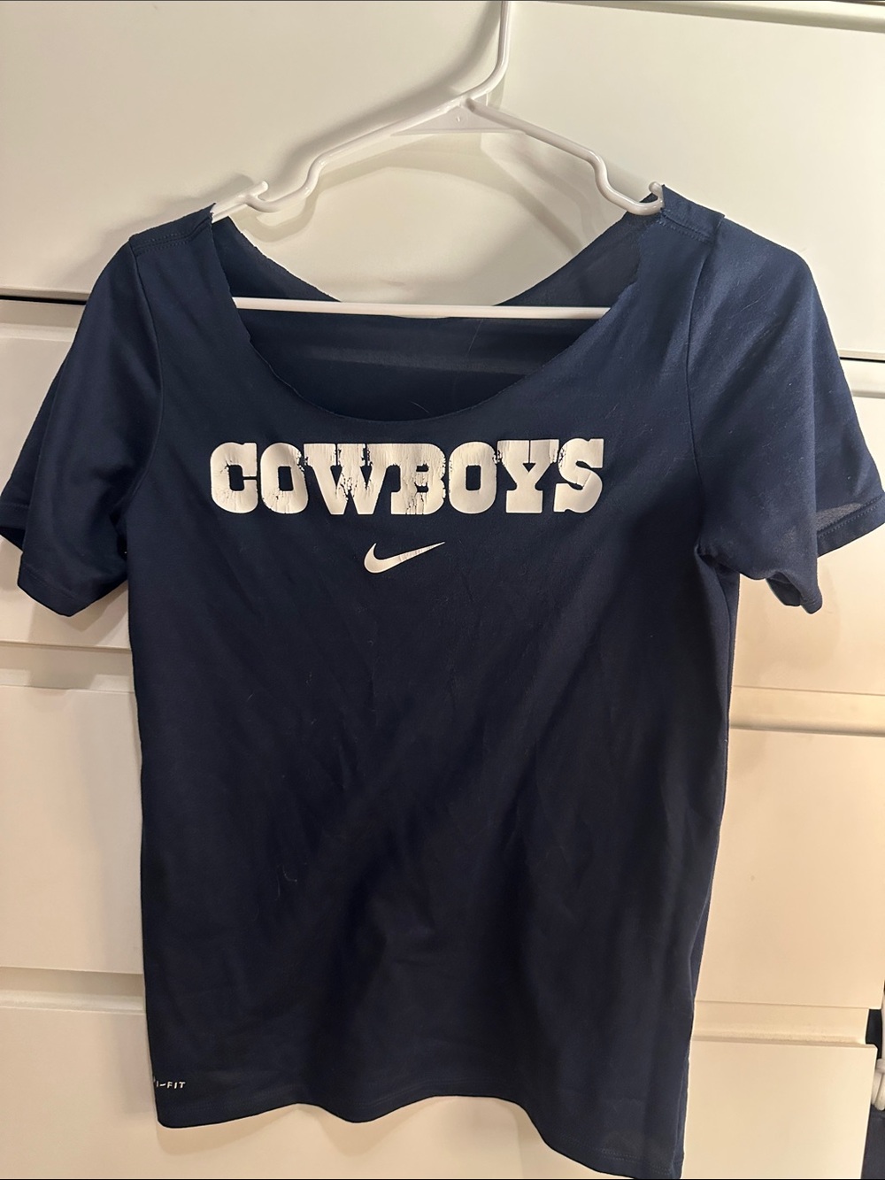 Nike Navy Blue 'COWBOYS' Short Sleeve Tee with White Logo